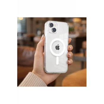 İphone 13-14-15 Uyumlu Magsafe Şarj Özellikli Şeffaf Kılıf