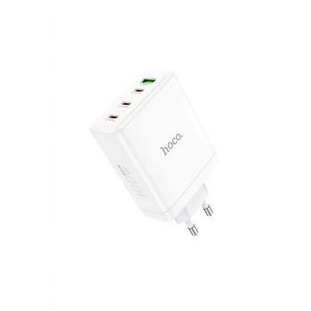 PD 100 Watt 3 Adet Type-C 1 Adet USB Şarj Aleti - Beyaz