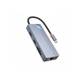 8in1 100W PD 100 Mbps Ethernet 4K Hub Dönüştürücü (LİSANSLI)