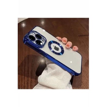 Apple Iphone 11 Uyumlu Kılıf Magsafe Köşeleri Renkli Şeffaf Kamera Korumalı Silikon Kapak