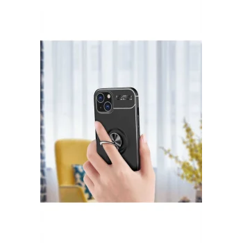 iPhone 13 -14 Uyumlu Yüzüklü mıknatıslı Kılıf Silikon Kapak