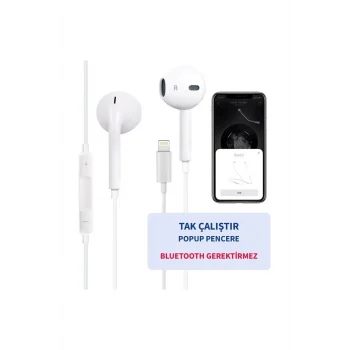 İphone 14/13/12/11/Xs/X/7/8 Serileri Uyumlu Iphone Kablolu Kulaklık Konnektörlü (TAK ÇALIŞTIR)