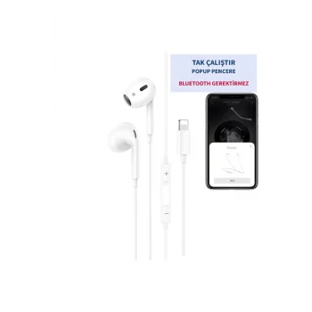 İphone 14/13/12/11/Xs/X/7/8 Serileri Uyumlu Iphone Kablolu Kulaklık Konnektörlü (TAK ÇALIŞTIR)