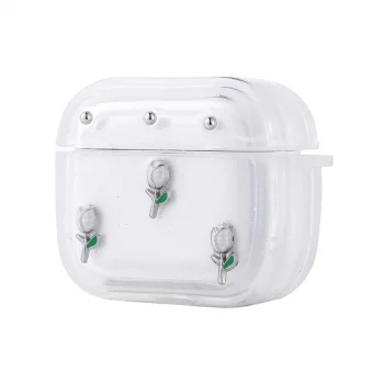 Airpods 4 Airbag 44 Airbag Tasarımlı Simli Şeffaf Kutup Kılıf