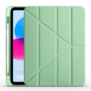 iPad 10.9 2022 (10.Nesil) Kılıf  Tri Folding Kalem Bölmeli Standlı Kılıf