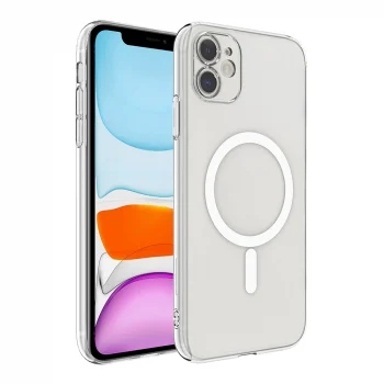 iPhone 11 Kamera Korumalı M-Safe Şarj Özellikli Şeffaf London Sert PC Kapak