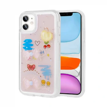iPhone 11 Kılıf Kabartma Figürlü Parlak Minimini Silikon Kapak