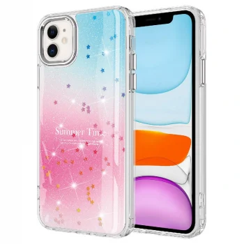 iPhone 11 Kılıf Simli Desenli Parlak Task Kapak