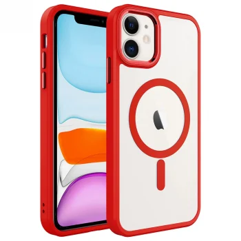 iPhone 11 Kılıf Wireless Şarj Özellikli  Krom M-safe Silikon Kapak