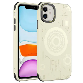 iPhone 11 Kılıf Wireless Şarj Özellikli Desenli Hot Kapak