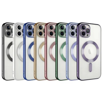 iPhone 11 Pro Max Kılıf Kamera Korumalı M-safe Wireless Şarj Özellikli  Demre Kapak