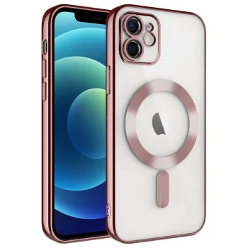 iPhone 12 Kılıf Kamera Korumalı M-safe Wireless Şarj Özellikli  Demre Kapak