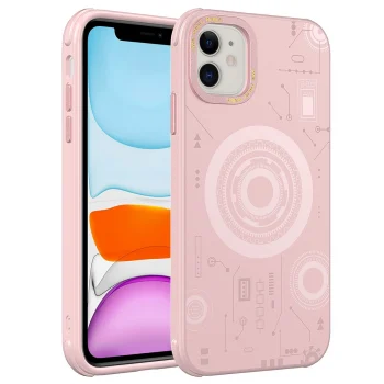 iPhone 12 Kılıf Wireless Şarj Özellikli Desenli Hot Kapak
