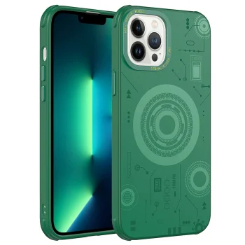 iPhone 12 Pro Kılıf Wireless Şarj Özellikli Desenli Hot Kapak
