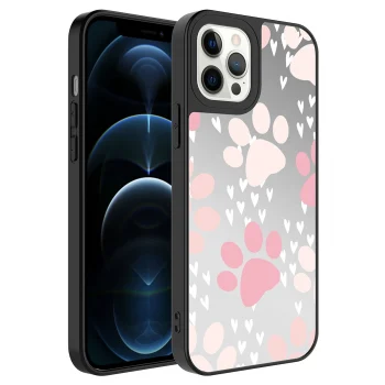 iPhone 12 Pro Max Kılıf Aynalı Desenli Kamera Korumalı Parlak Mirror Kapak