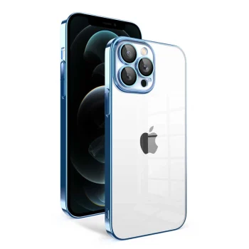 iPhone 12 Pro Max Kılıf Kamera Korumalı Renkli Çerçeveli  Garaj Kapak