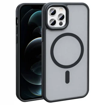iPhone 12 Pro Max Kılıf M-safe Şarj Özellikli Mat Arka Yüzey Sio Kapak