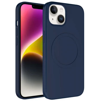 iPhone 13 Kılıf M-safe Wireless Şarj Özellikli Pastel Renk Silikon  Plas Kapak