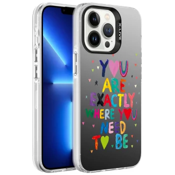 iPhone 13 Pro Kılıf Desenli Silver Sert Kapak
