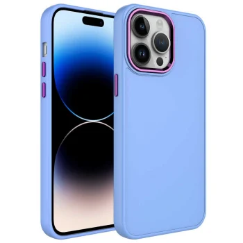 iPhone 13 Pro Kılıf Metal Çerçeve ve Buton Tasarımlı Silikon  Luna Kapak