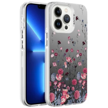 iPhone 13 Pro Max Kılıf Desenli Silver Sert Kapak