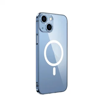 iPhone 14 Kamera Korumalı M-Safe Şarj Özellikli Şeffaf London Sert PC Kapak