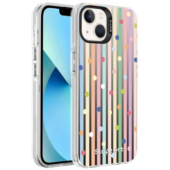 iPhone 14 Kılıf Desenli Silver Sert Kapak