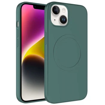 iPhone 14 Kılıf M-safe Wireless Şarj Özellikli Pastel Renk Silikon  Plas Kapak
