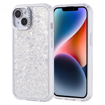 iPhone 14 Kılıf Taşlı Tasarımlı Kapi Kapak