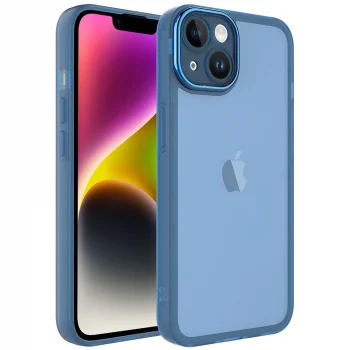 iPhone 14 Plus Kılıf Kamera Korumalı Transparan Post Kapak