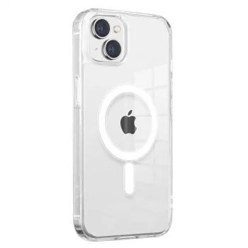 iPhone 14 Plus Uyumlu Kılıf M-safe Şarj Özellikli Şeffaf Sert PC Kapak