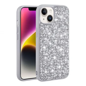 iPhone 14 Plus Kılıf Parlak Taşlı Tasarım Linea Kapak