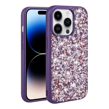 iPhone 14 Pro Kılıf Parlak Taşlı Tasarım Linea Kapak