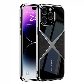 iPhone 14 Pro Kılıf Ultra İnce Kamera Korumalı PC + Deri Arka Yüzey X-Pro Kapak