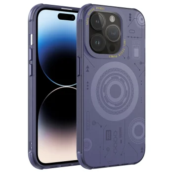 iPhone 14 Pro Kılıf Wireless Şarj Özellikli Desenli Hot Kapak