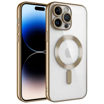 iPhone 14 Pro Max Kılıf Kamera Korumalı M-safe Wireless Şarj Özellikli  Demre Kapak