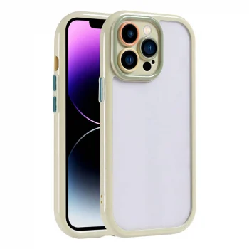 iPhone 14 Pro Max Kılıf Kamera Korumalı Renkli Kenar ve Çerçeve Tasarımlı Vitamin Kapak
