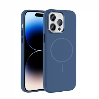 iPhone 14 Pro Max Kılıf M-Safe Şarj Özellikli Metal Kamera Çerçeveli Edi Silikon Kapak