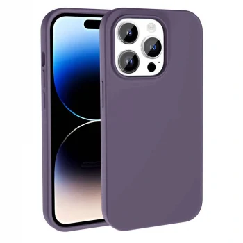 iPhone 14 Pro Max Kılıf M-safe Şarj Özellikli Sıvı Teknolojili Silinebilir Sert Kivi Kapak