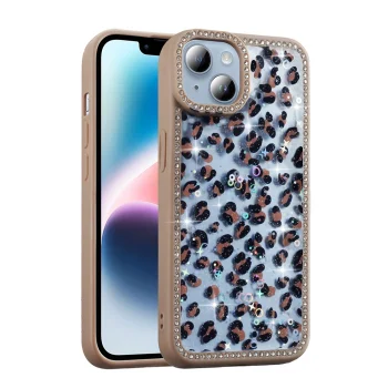 iPhone 15 Kılıf Taşlı ve Simli Tasarım Azra Kapak