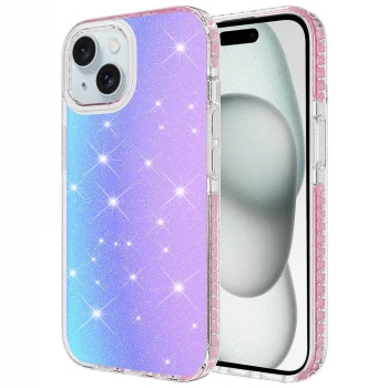 iPhone 15 Plus Kılıf Parlak Renk Geçişli Velle Kapak