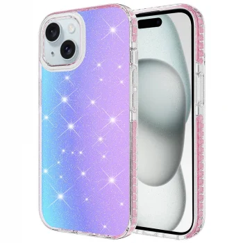 iPhone 15 Plus Kılıf Parlak Renk Geçişli Velle Kapak