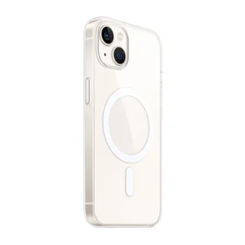 iPhone 15 Plus Kılıf M-safe Şarj Özellikli Şeffaf Tek Kamera Çerçeveli Porto Kapak