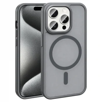 iPhone 15 Pro Kılıf M-safe Şarj Özellikli Mat Arka Yüzey Sio Kapak