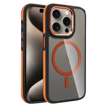 iPhone 15 Pro Kılıf M-safe Şarj Özellikli Mat Görünümlü Solo Kapak