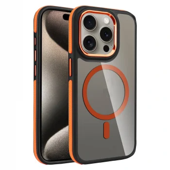 iPhone 15 Pro Kılıf M-safe Şarj Özellikli Mat Görünümlü Solo Kapak