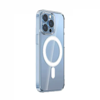 iPhone 15 Pro Uyumlu Kılıf M-safe Şarj Özellikli Şeffaf Sert PC Kapak