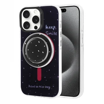 iPhone 15 Pro Kılıf M-safe Şarj Özellikli Tak-Çıkar Pop Soketli Tiktok Kapak