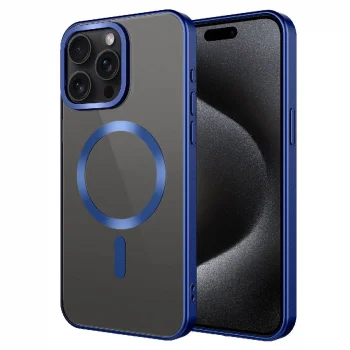 iPhone 15 Pro Kılıf Mat Tasarımlı M-safe Wireless Şarj Özellikli Mat Setro Kapak