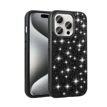 iPhone 15 Pro Kılıf Parlak Taşlı Tasarım Linea Kapak